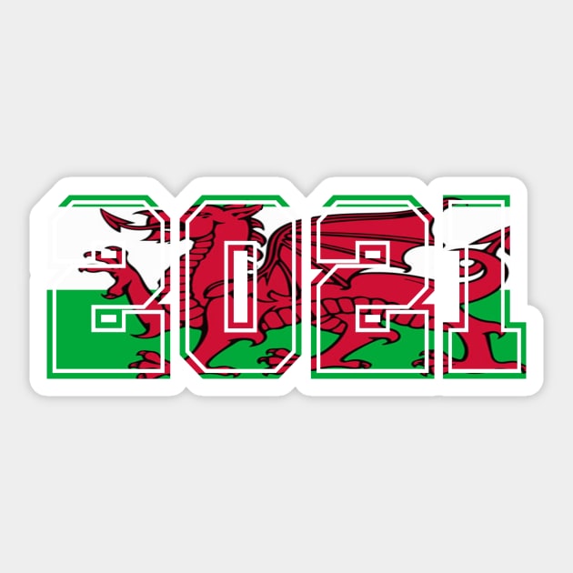 WELSH FLAG 2021 Sticker by MarniD9